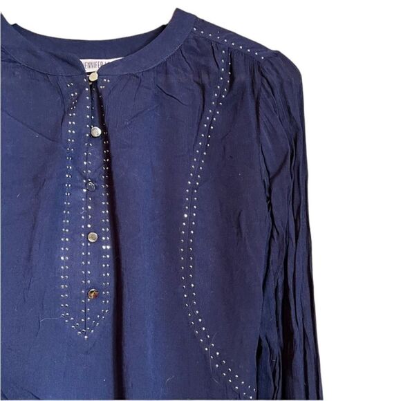 3 for $30! Jennifer Lopez navy shirt with embellishments - Picture 2 of 13